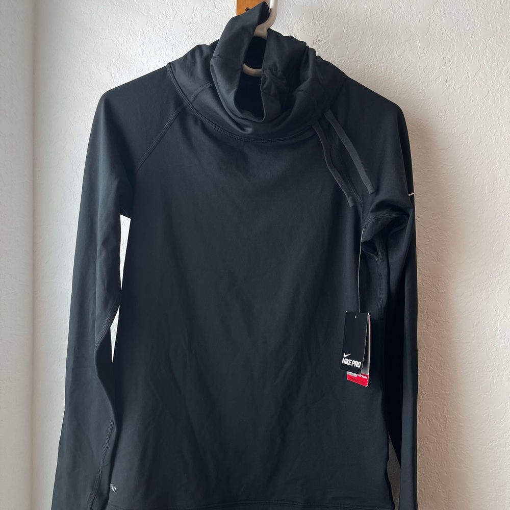 Nike Pro Hyperwarm Funnel Neck Side Tie Long NEW
